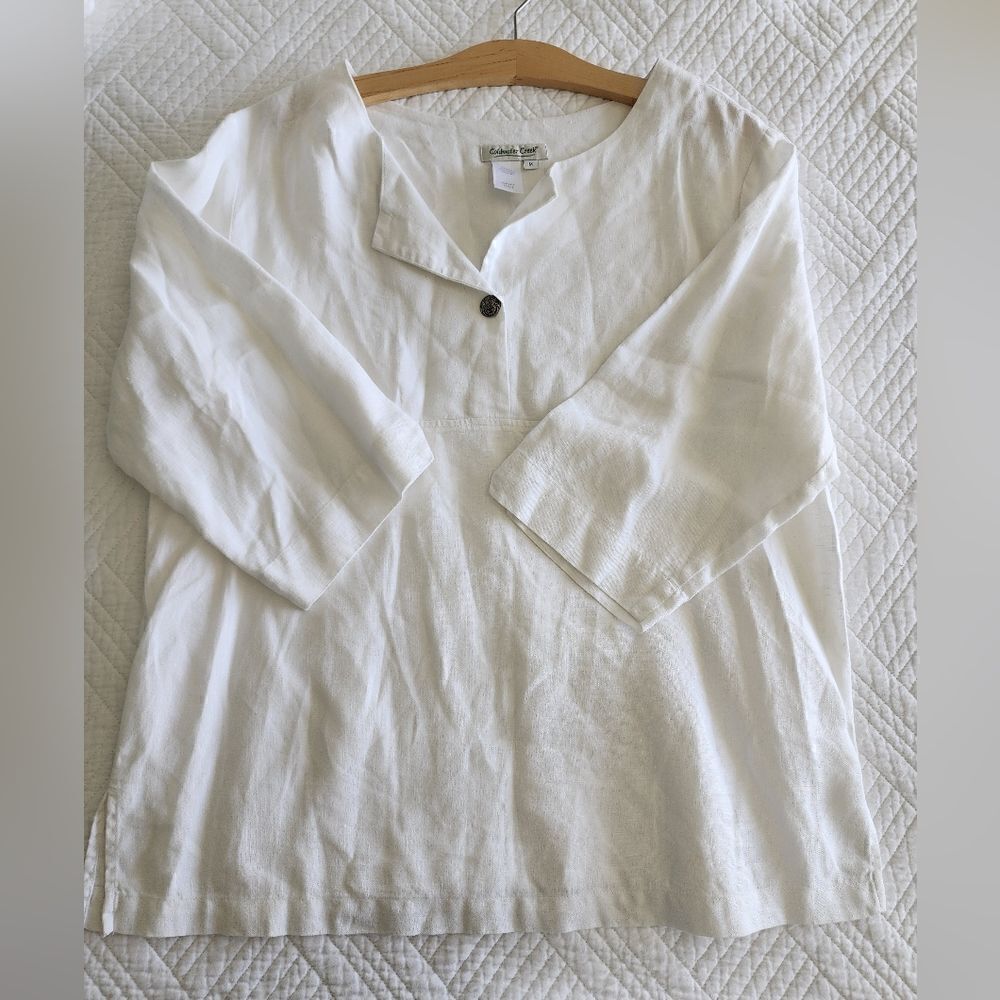 Coldwater creek linen boxi tunic blouse - Picture 15 of 15